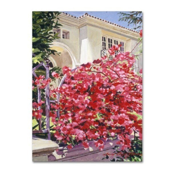 David Lloyd Glover 'Pink Bougainvillea Mansion' Canvas Art, 24x32, Trademark Fine Art, Mfr#: DLG0325-C2432GG